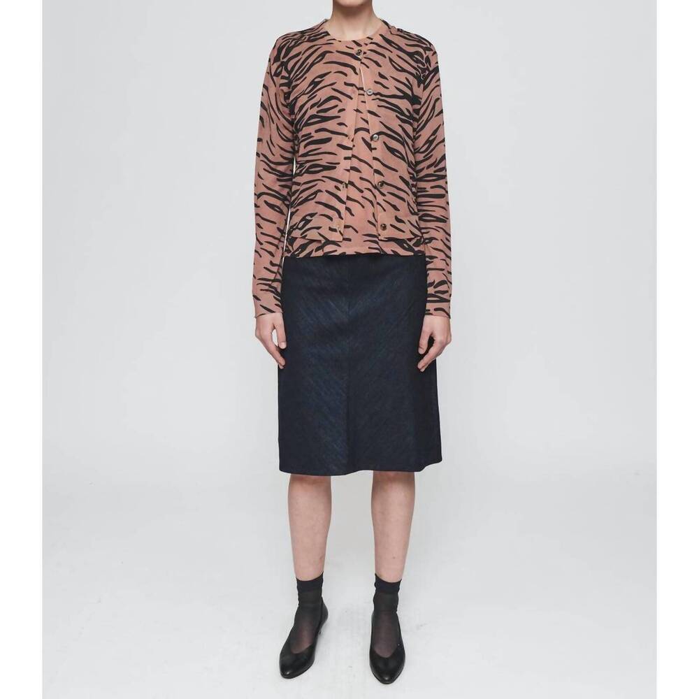 NEW 6397 crewneck cardigan sweater in tiger